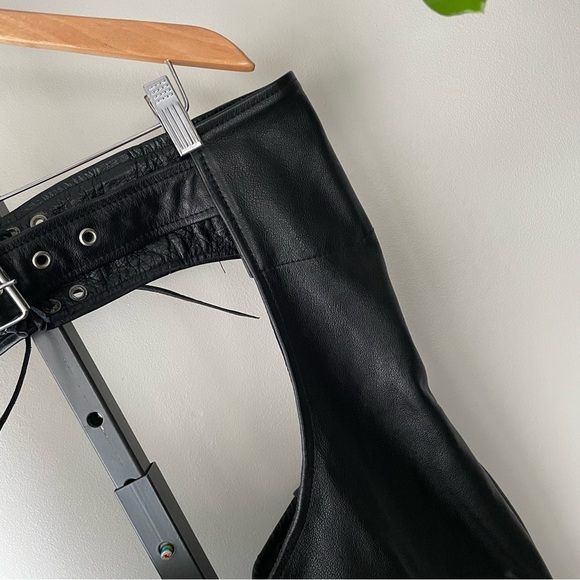 Xelement Leather Biker Motorcycle Riding Chaps Moto Womens Size 12 - Picture 7 of 10